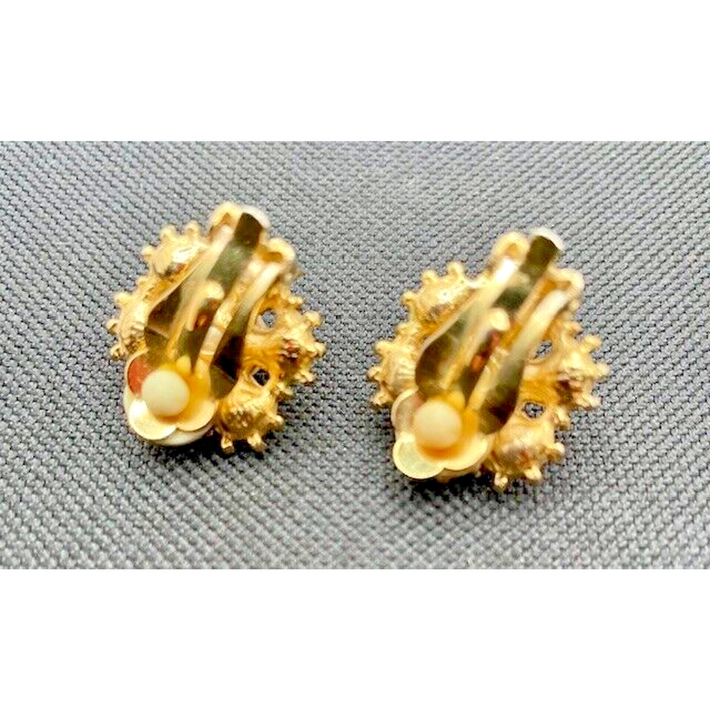 Vintage Richelieu Crystal And Pearl Flower Clip E… - image 5